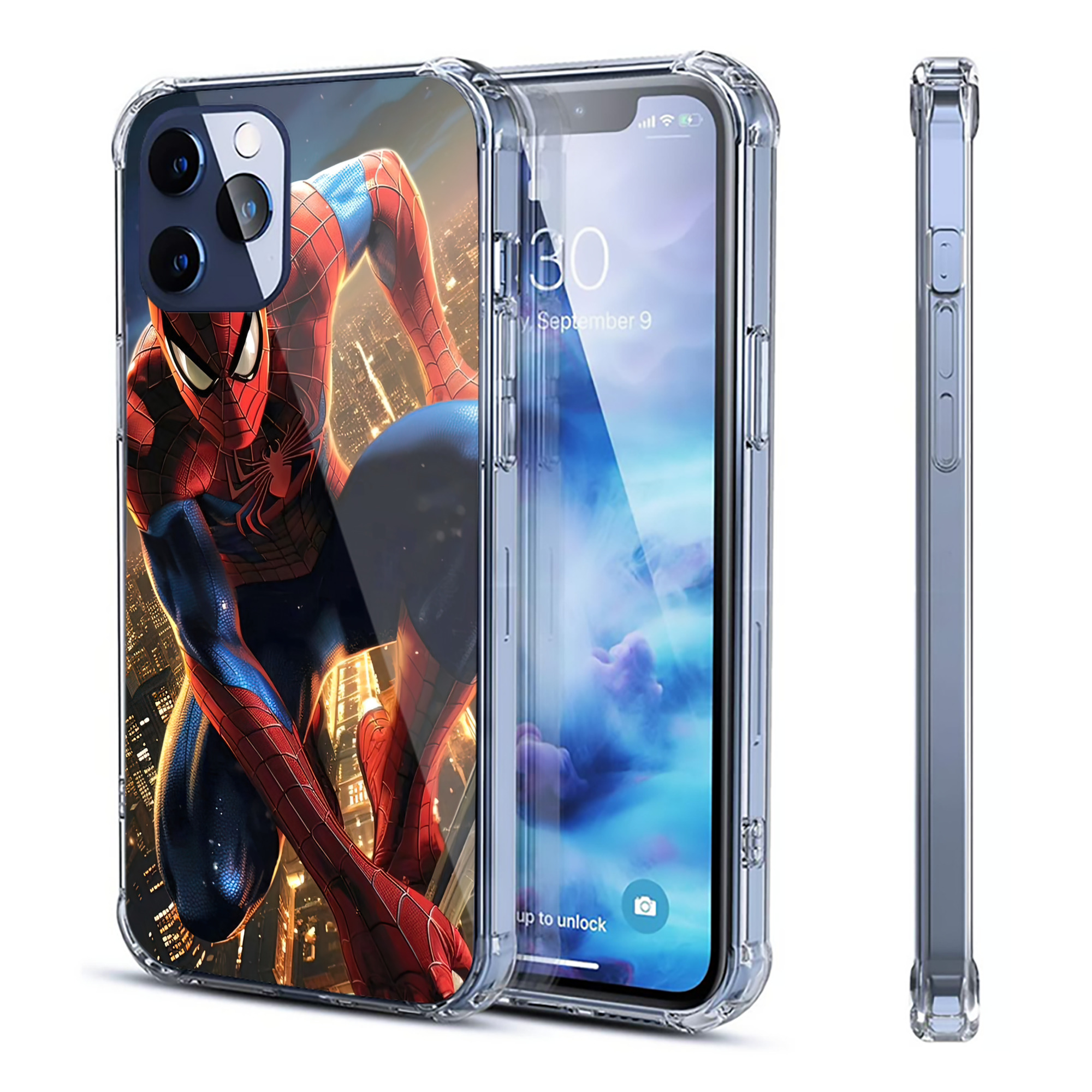 （画像用） Spider Man スパイダーマン 【iPhone 12シリーズ対応】透明スマホケース（クリアソフトケース）